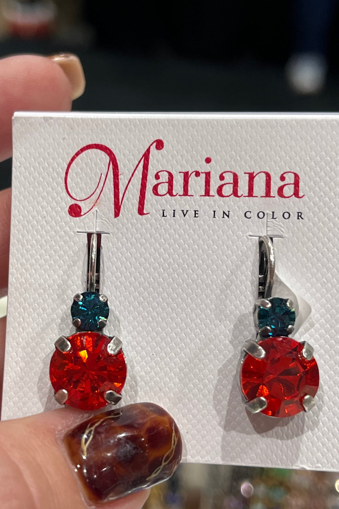 Large Double Stone Leverback Earrings in &quot;Kaleidoscope&quot; BETTERBRANDJEWELRY Mariana 