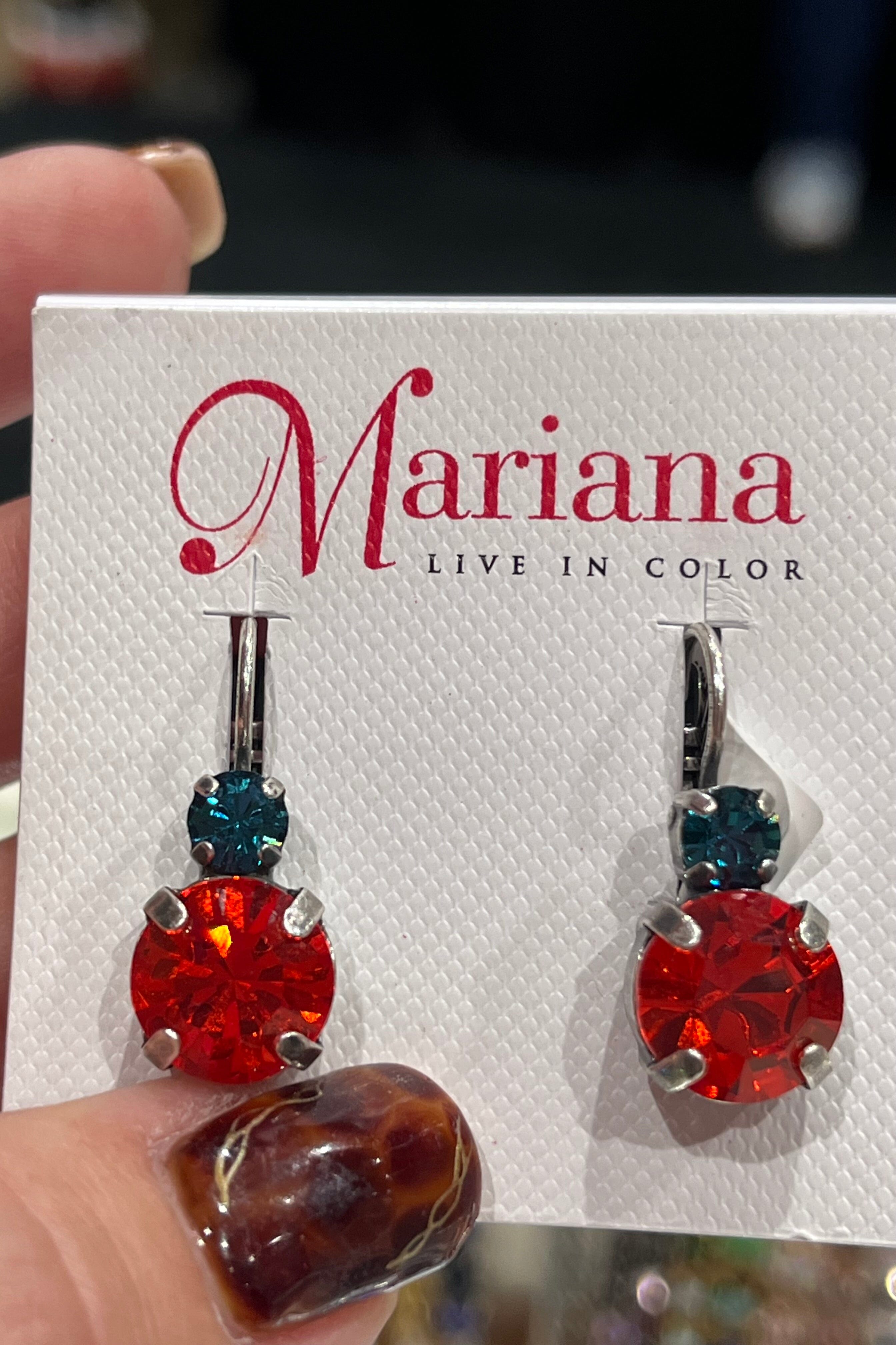 Large Double Stone Leverback Earrings in &quot;Kaleidoscope&quot; BETTERBRANDJEWELRY Mariana 