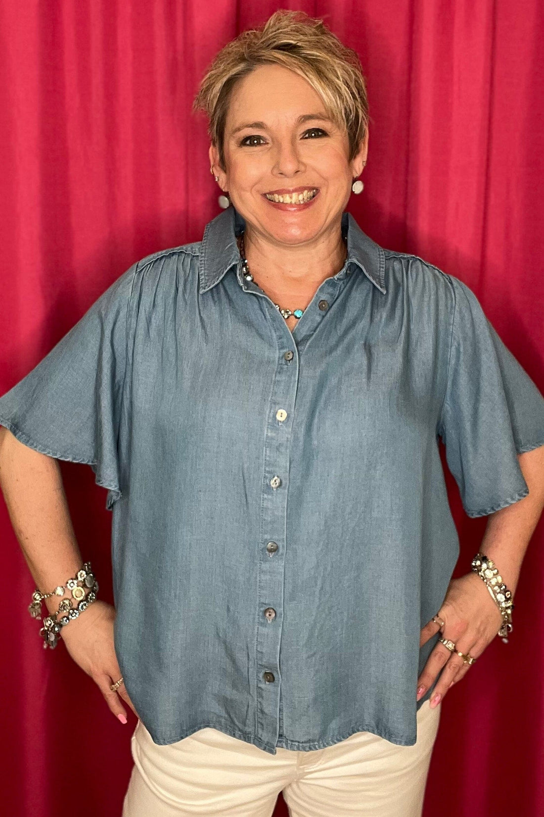Short Sleeve Button Down Top MISSY TOP SPECIAL ZAC &amp; RACHEL 