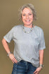 Short Rolled Sleeve Tee w/Colored Rhinestones JRTOP CASUAL TOP DAVI&DANI 