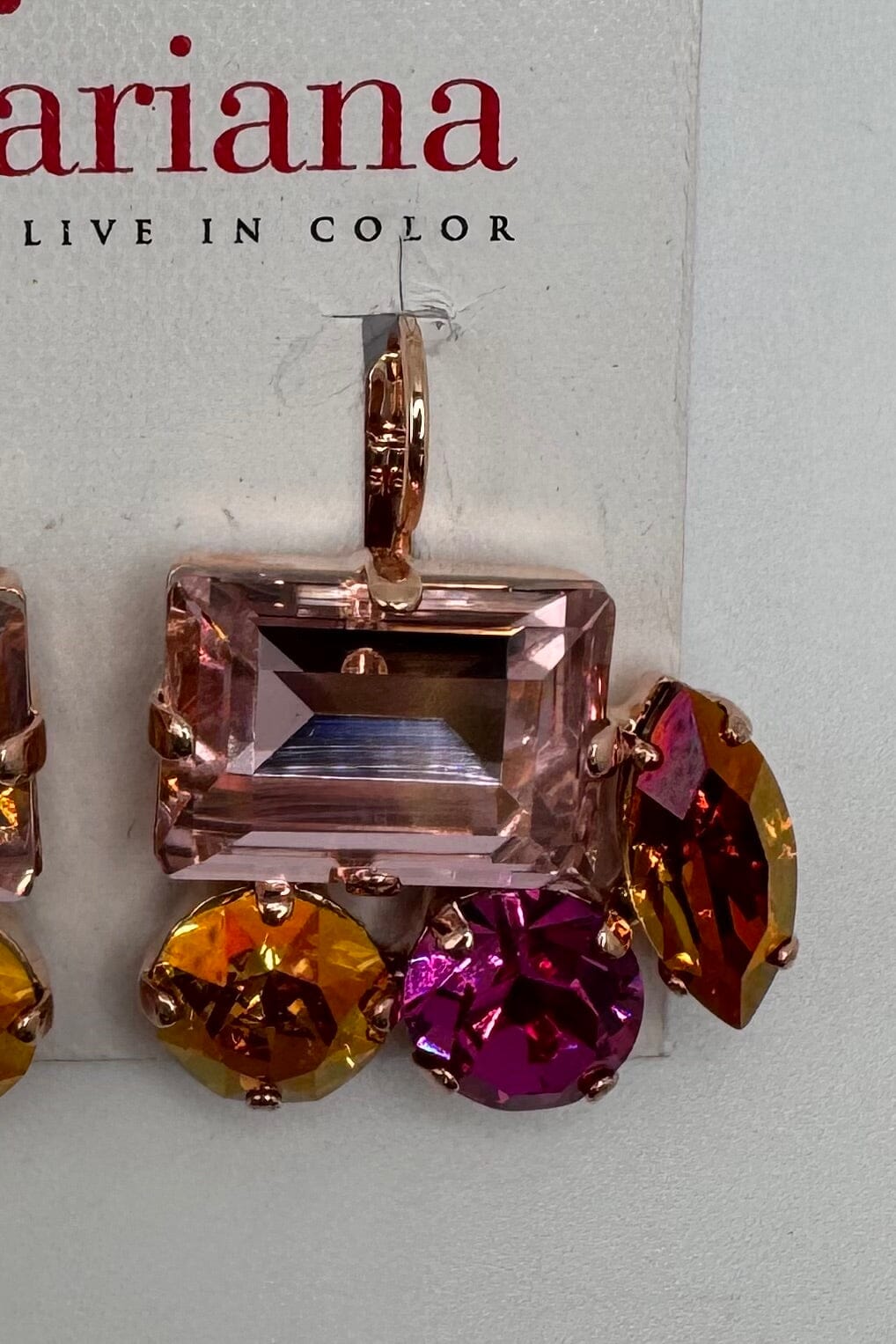 Mixed Stone Leverback Earrings in &quot;Bougainvillea&quot; BETTERBRANDJEWELRY Mariana 