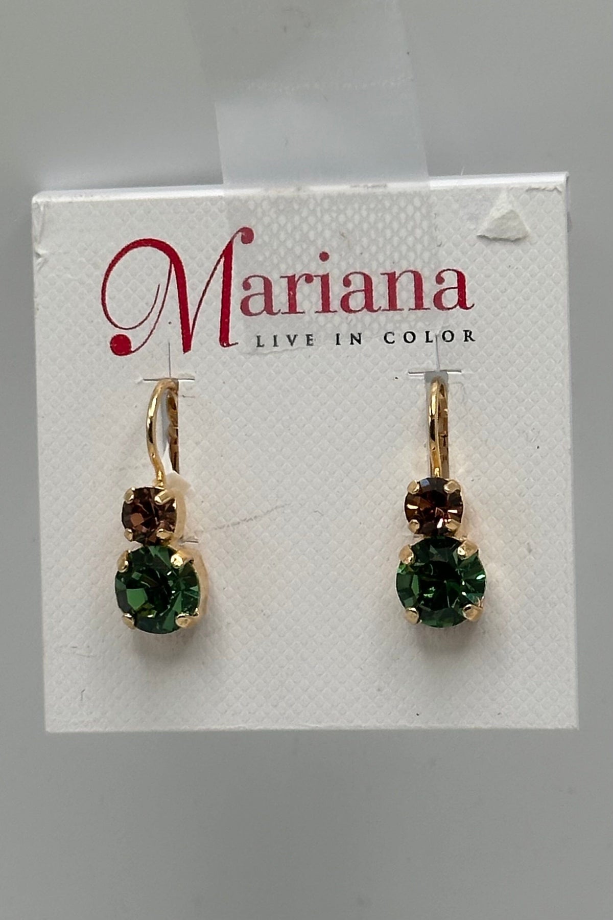 Medium Double Stone Leverback Earrings in "The Green Room" - Yellow Gold BETTERBRANDJEWELRY:~~Unassigned~~ MICHALSMARIANA 
