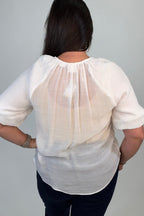Puff Sleeve Button Down w/Twist MISSY TOP SPECIAL ZAC & RACHEL 