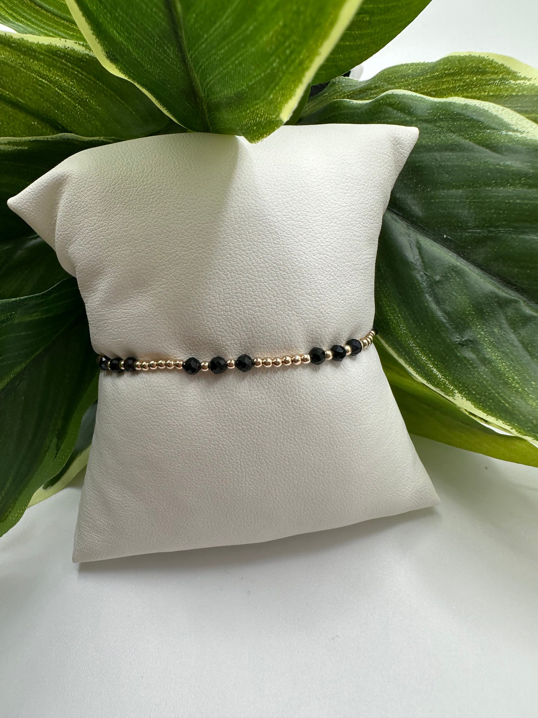 Enewton Gemstone Gold Joy Pattern 3mm Bead Bracelet- Faceted Onyx JEWELRY ENEWTON 