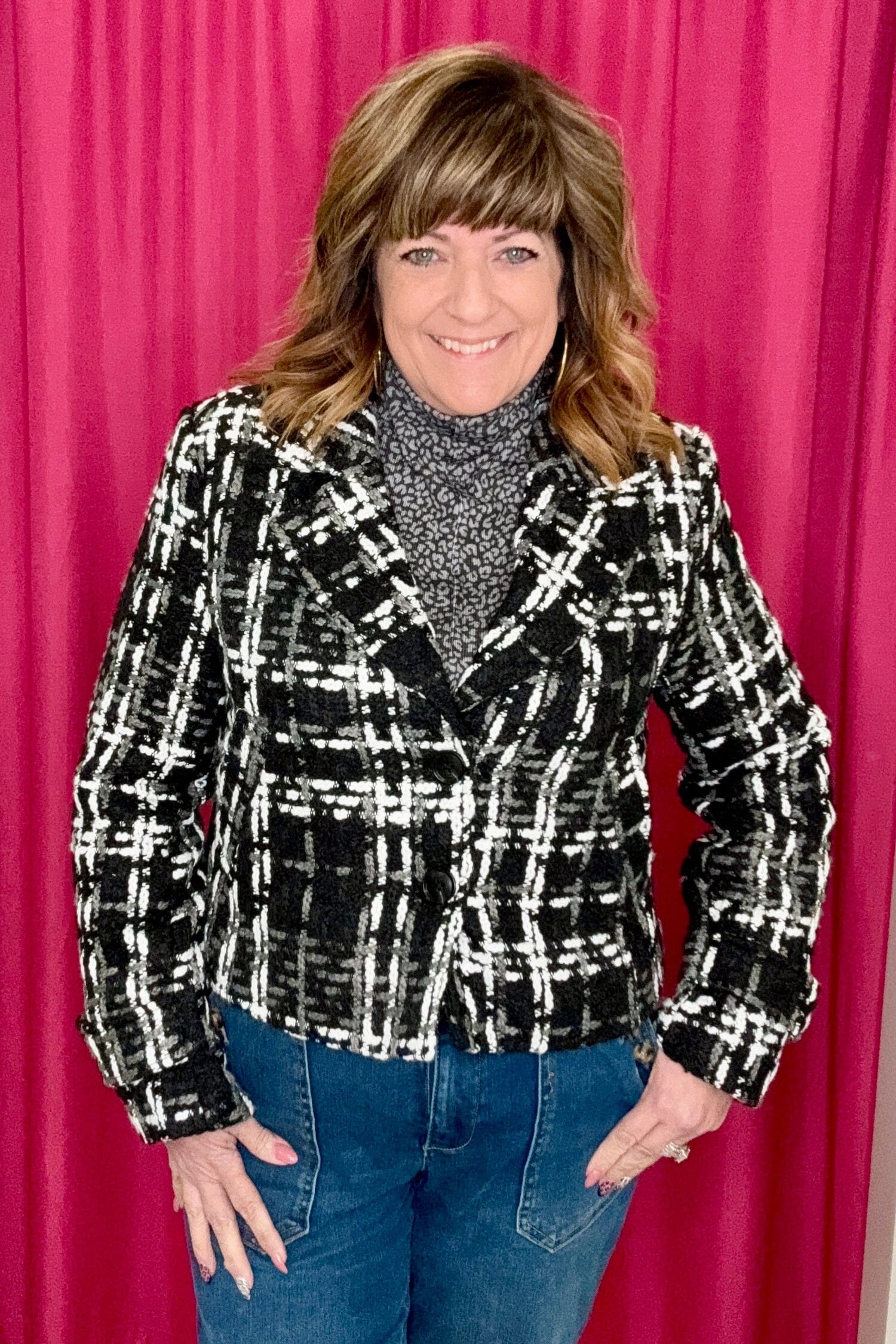 Long Sleeve Lined Blazer w/Pockets OUTFIT COMPLETER TRIBAL 