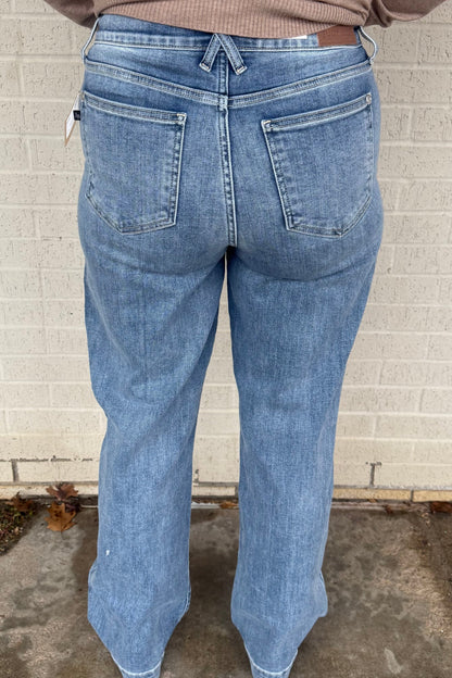 High Waist Trouser Wide Leg JEANS JUDY BLUE 