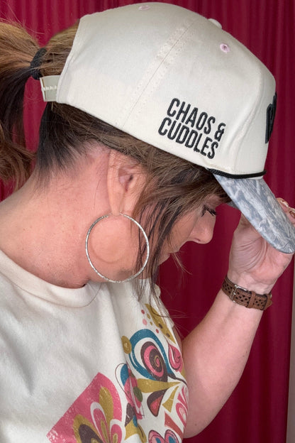 Boy Mom Chaos &amp; Cuddles Camo Bill Hat SCARF/HAT/WINTERGOODS SOUTHERN GRACE 