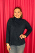 Long Sleeve Mock Neck Sweater w/Ribbing SWEATER KEREN HART TEAL S 