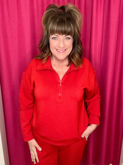 Half Zip Popover Long Sleeve Top MISSY TOP SPECIAL LIVERPOOL 