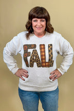 Patchwork Fall Sweatshirt MISSY BASIC KNIT:~~Unassigned~~ SUGAR STITCH 