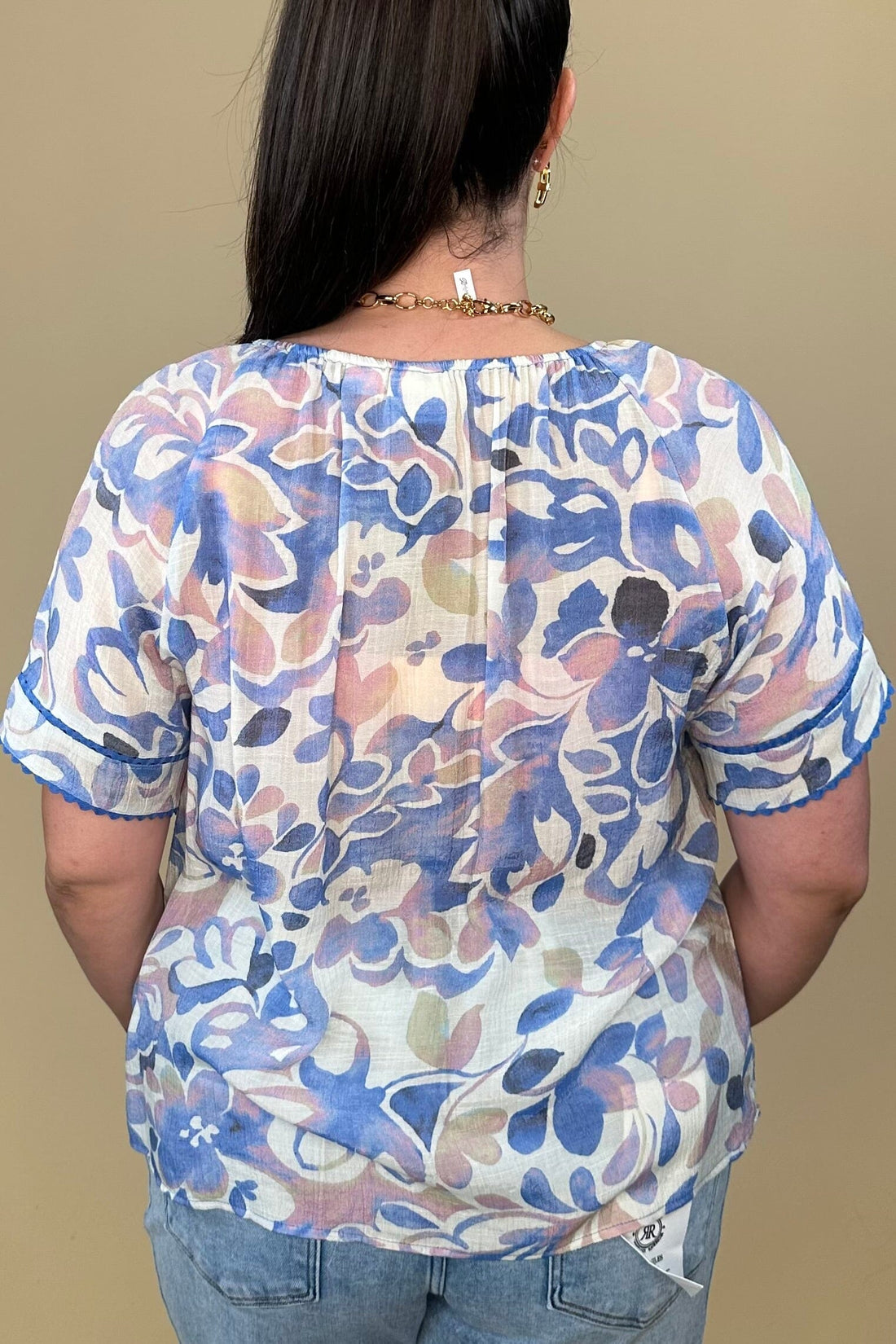 Short Sleeve Printed Top w/Tie MISSY TOP SPECIAL ZAC &amp; RACHEL 