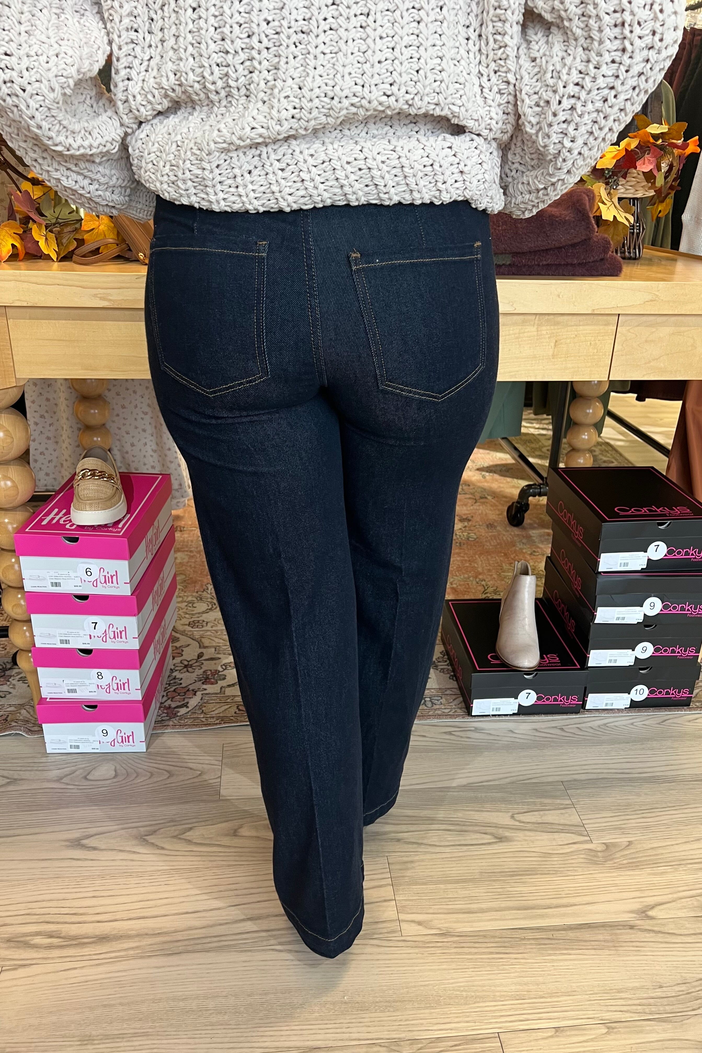 Trouser Wide Leg w/Seaming 32&quot;Inseam JEANS LIVERPOOL 