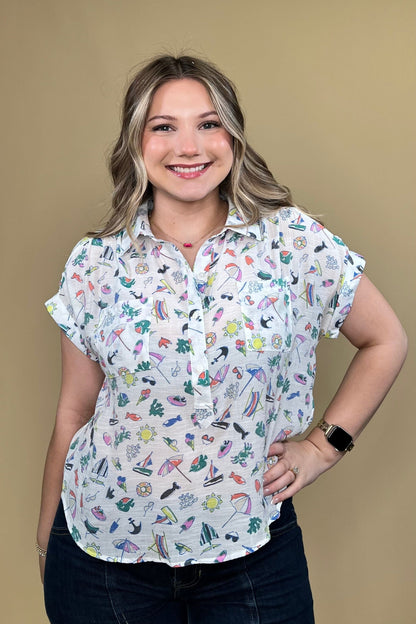 Cap Sleeve Summer Printed Top MISSY TOP SPECIAL ZAC &amp; RACHEL 
