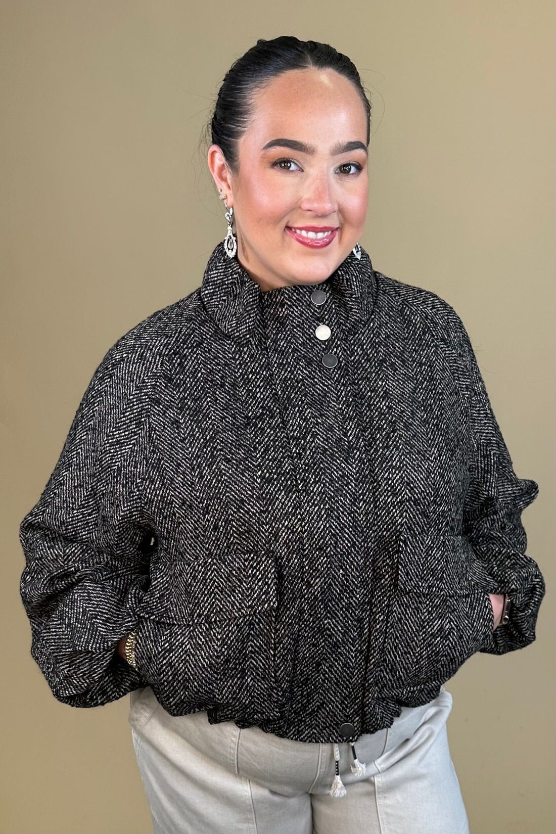 Zip Up Jacket w/ Bubble Hem JACKET:~~Unassigned~~ DEMOCRACY 