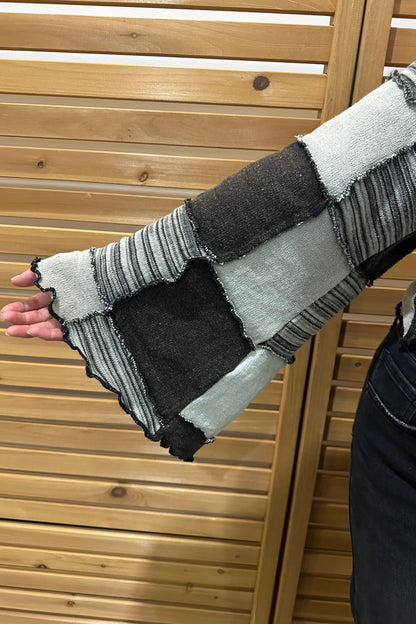 Long Sleeve Patchwork Sweater JRTOP CASUAL TOP POL CLOTHING 