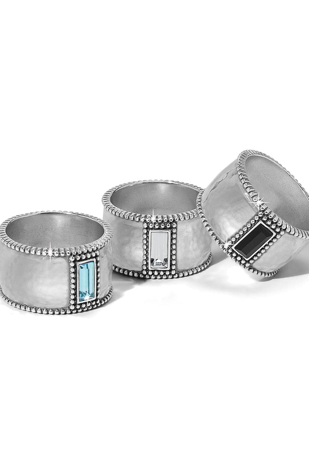 Pretty Tough Clear Gem Wide Band Ring BRING Brighton Collectables 