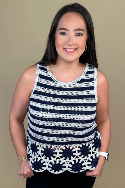 Contrast Sleeveless Crochet Top MISSY TOP SPECIAL CHARLIEB 