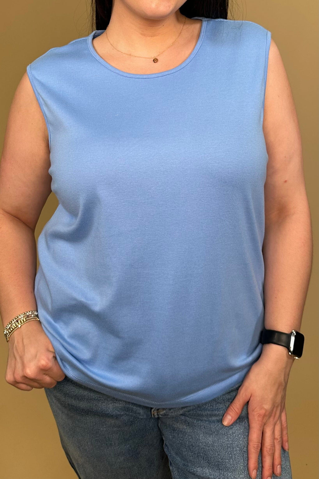 Sleeveless Scoop Neck Tank Top MISSY BASIC KNIT SOUTHERN LADY 