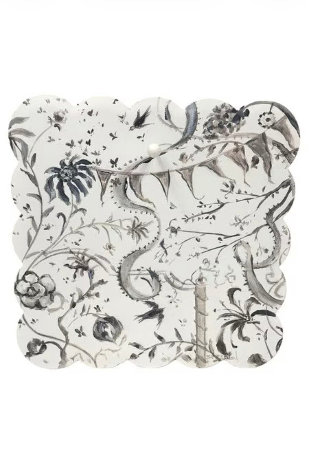 Black Chinoiserie Scallop Display Board GIFT/OTHER ROUNDTOP 