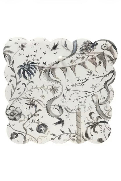 Black Chinoiserie Scallop Display Board GIFT/OTHER ROUNDTOP 