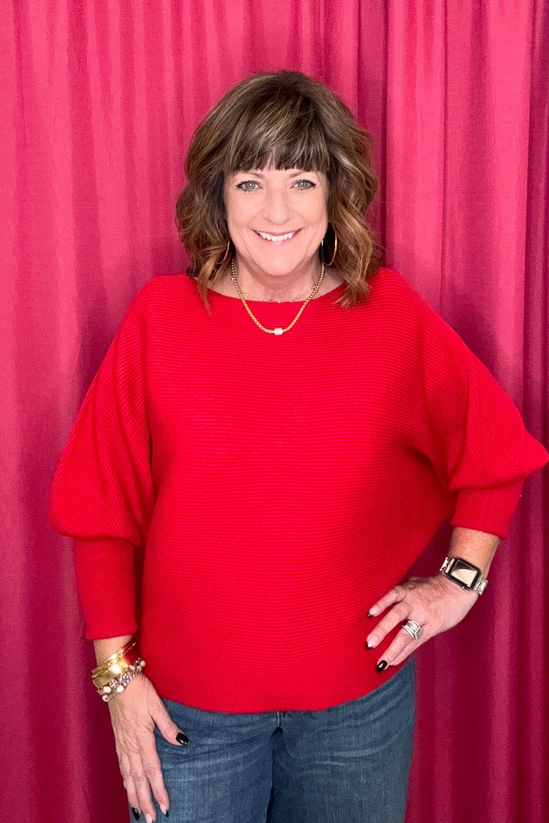 Long Sleeve Boat Neck Dolman Sweater MISSY TOP SPECIAL LIVERPOOL 