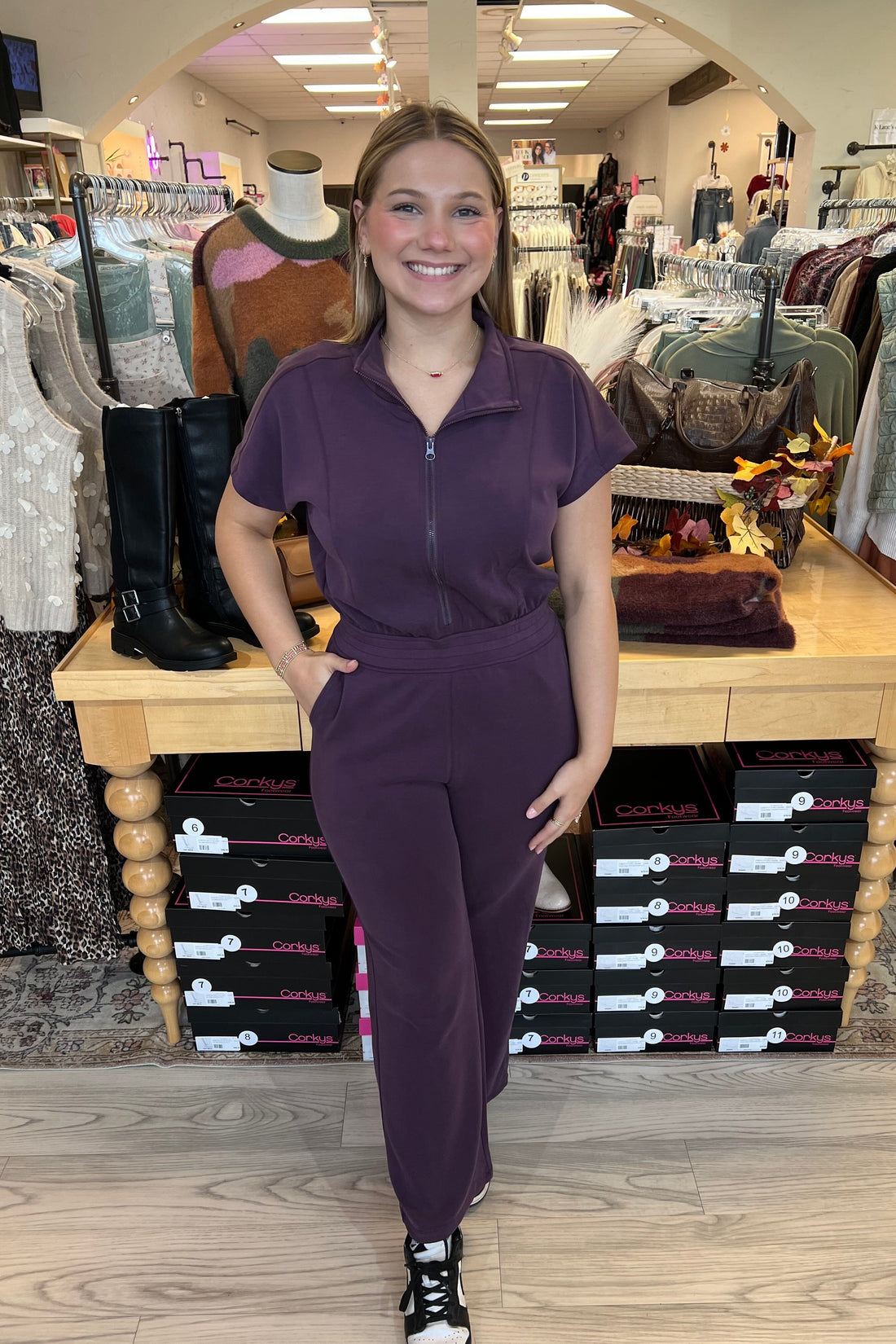 Short Sleeve Ultra Chic Sofie Soft Jumpsuit DRESS YELETE 