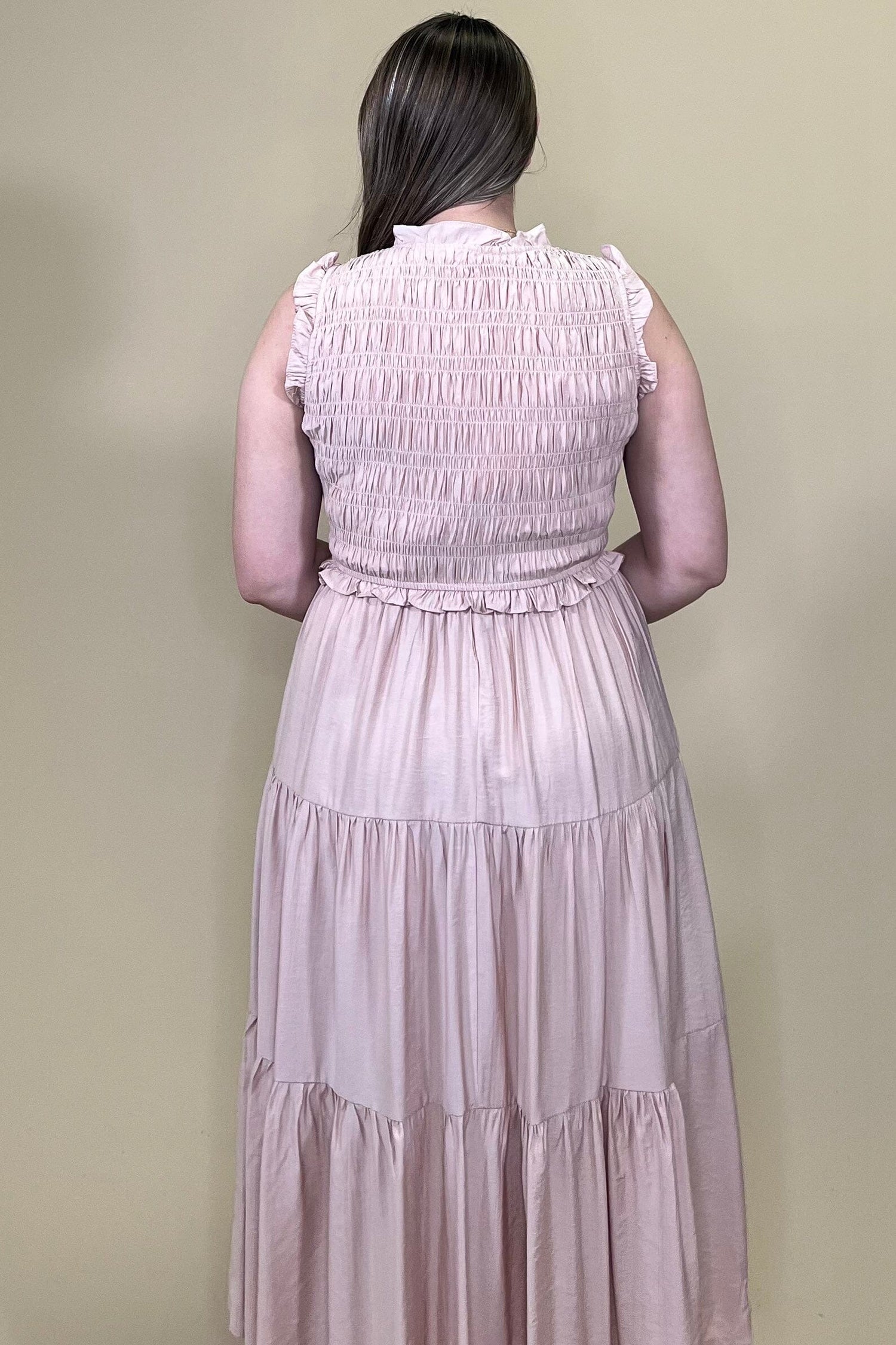 Layered Tank Dress w/Smocking DRESS BLUPEPPER 