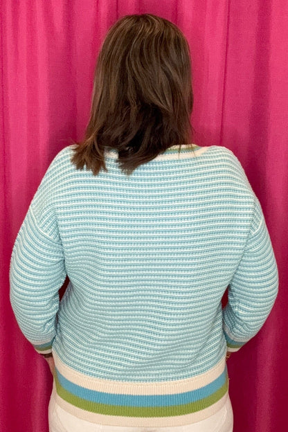 3/4 Sleeve Scoop Neck Sweater SWEATER TRIBAL 