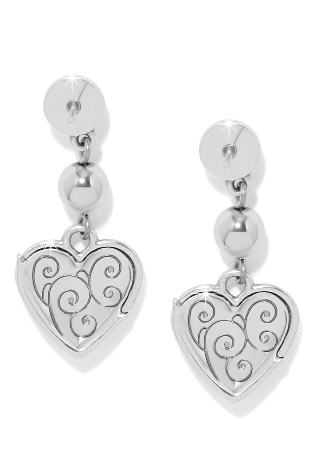 Meridian Petite Heart Wave Silver Post Earrings BJEWELRY Brighton Collectables 