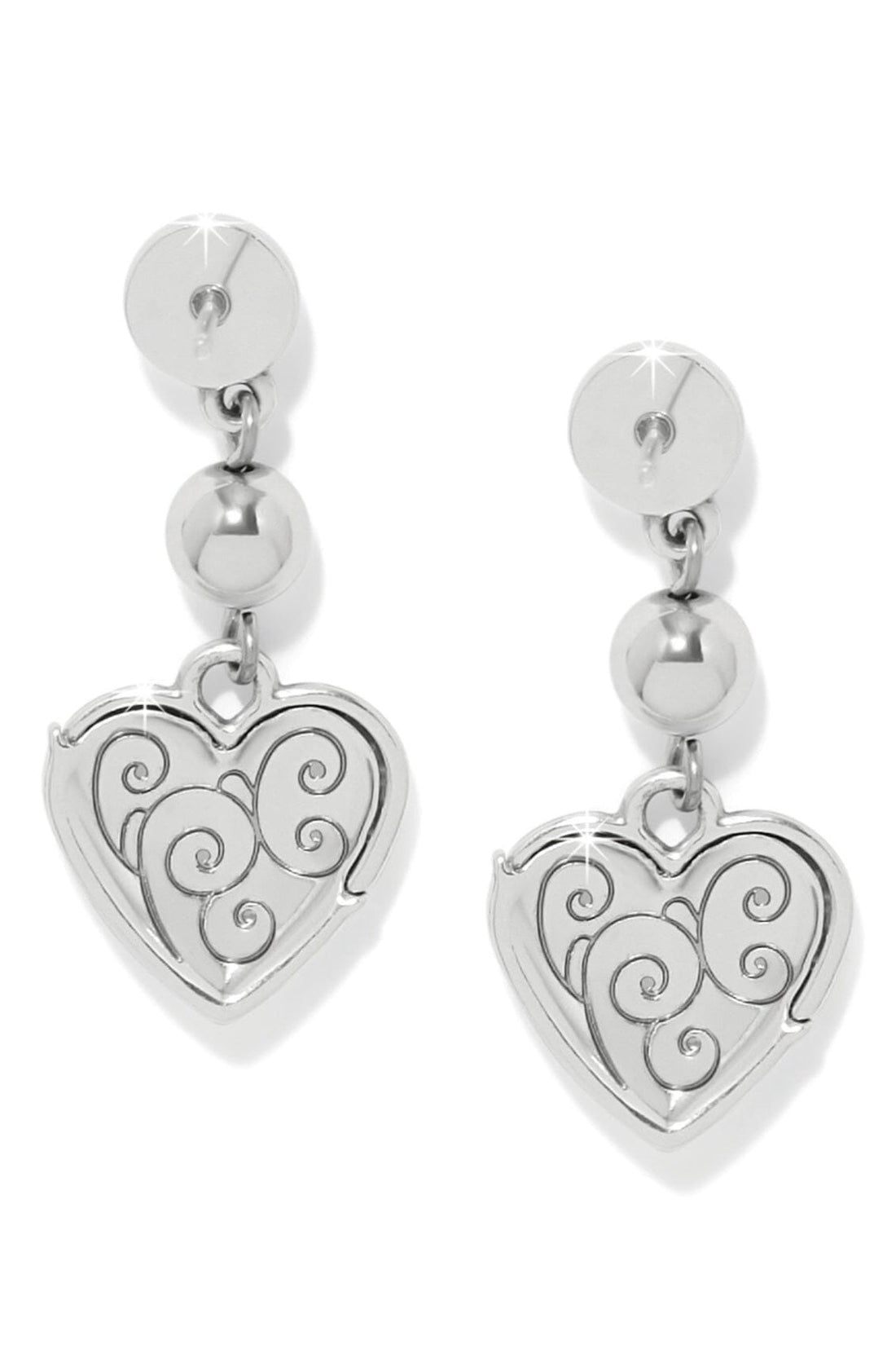 Meridian Petite Heart Wave Silver Post Earrings BJEWELRY Brighton Collectables 