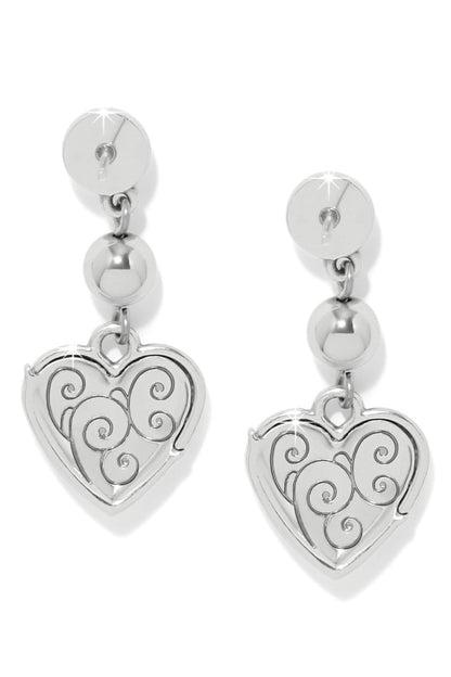 Meridian Petite Heart Wave Silver Post Earrings BJEWELRY Brighton Collectables 