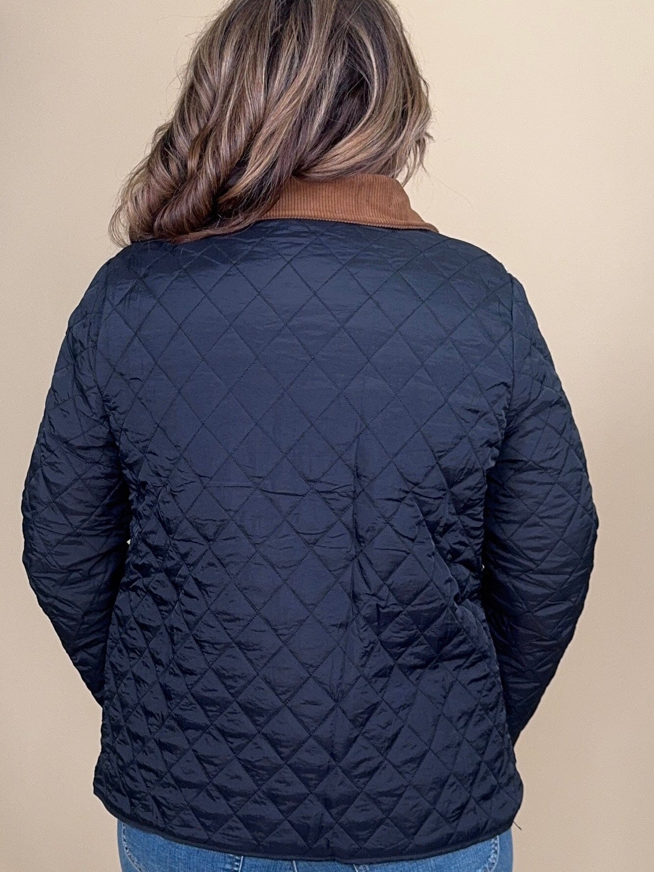 Quilted Jacket with Corduroy Trime JACKET:~~Unassigned~~ CREATION 