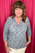 3/4 Sleeve V-Neck Knit Tee MISSY TOP SPECIAL LIVERPOOL 