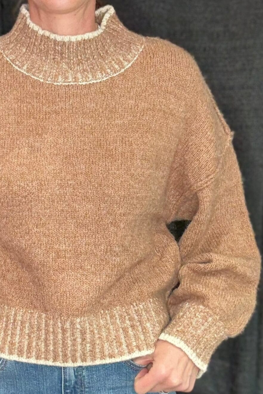 Long Sleeve Sweater w/Striped Edge SWEATER VERYJ 