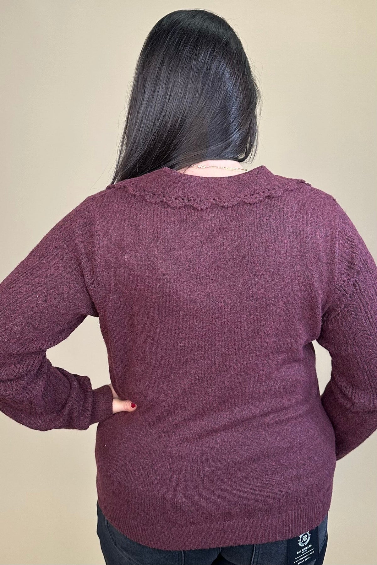 Long Sleeve Scallop Collar Sweater MISSY TOP SPECIAL:~~Unassigned~~ DEMOCRACY 