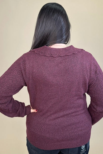 Long Sleeve Scallop Collar Sweater MISSY TOP SPECIAL:~~Unassigned~~ DEMOCRACY 