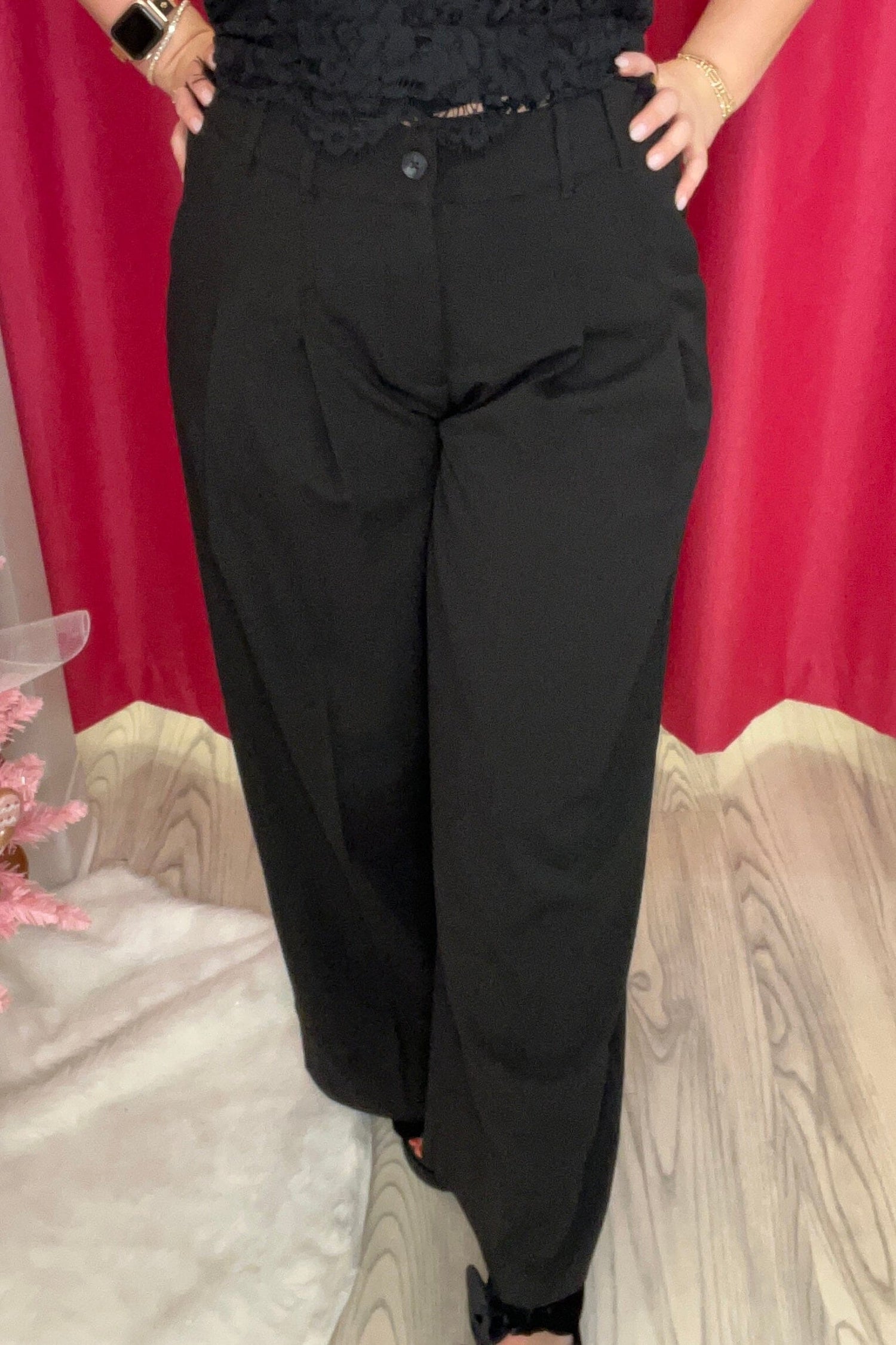 High Rise Pleated Wide Leg Trouser BOTTOMS LIVERPOOL 