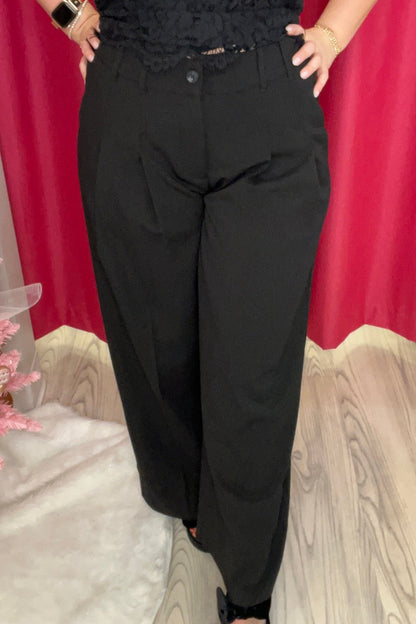 High Rise Pleated Wide Leg Trouser BOTTOMS LIVERPOOL 