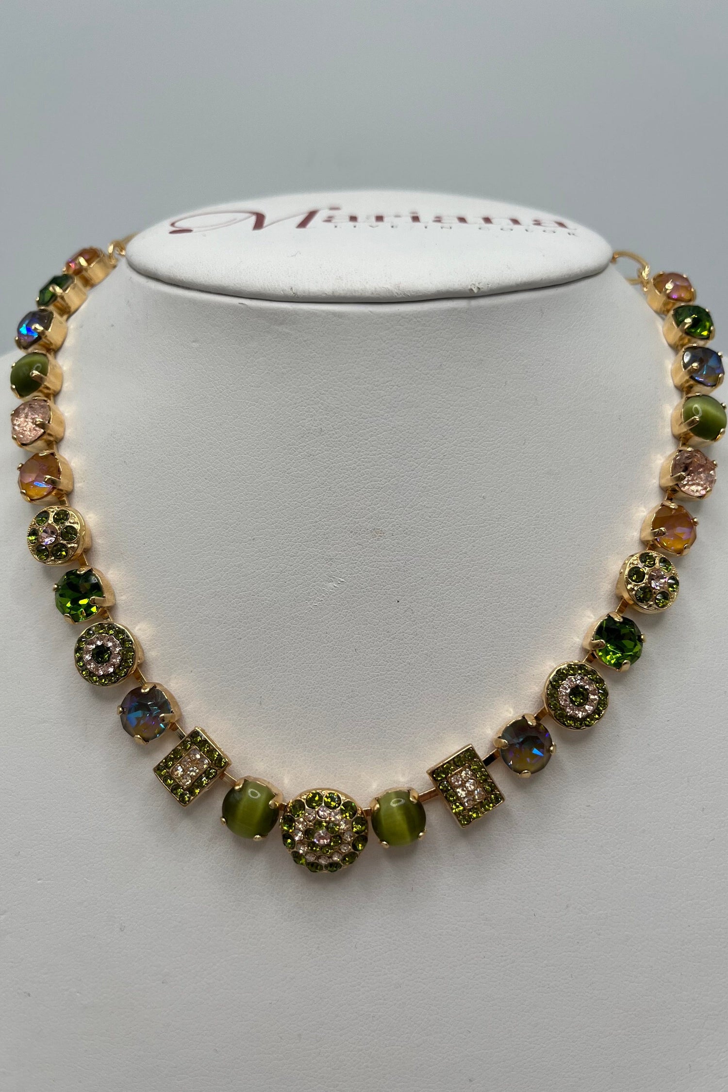 Medium Cluster and Pavé Necklace in &quot;OLIVINE&quot; BETTERBRANDJEWELRY MICHALSMARIANA 