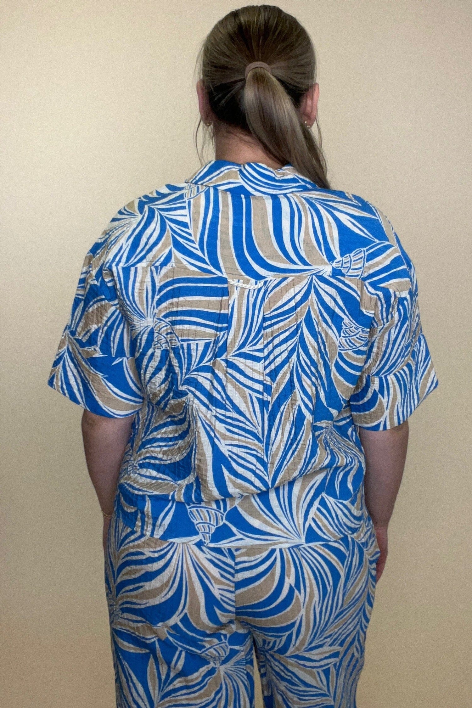 Short Sleeve Button Front Campshirt MISSY TOP SPECIAL TRIBAL 