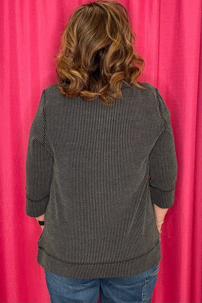 Textured Pullover w/Drawstring &amp; Kangaroo Pocket MISSY TOP SPECIAL SOUTHERN LADY 