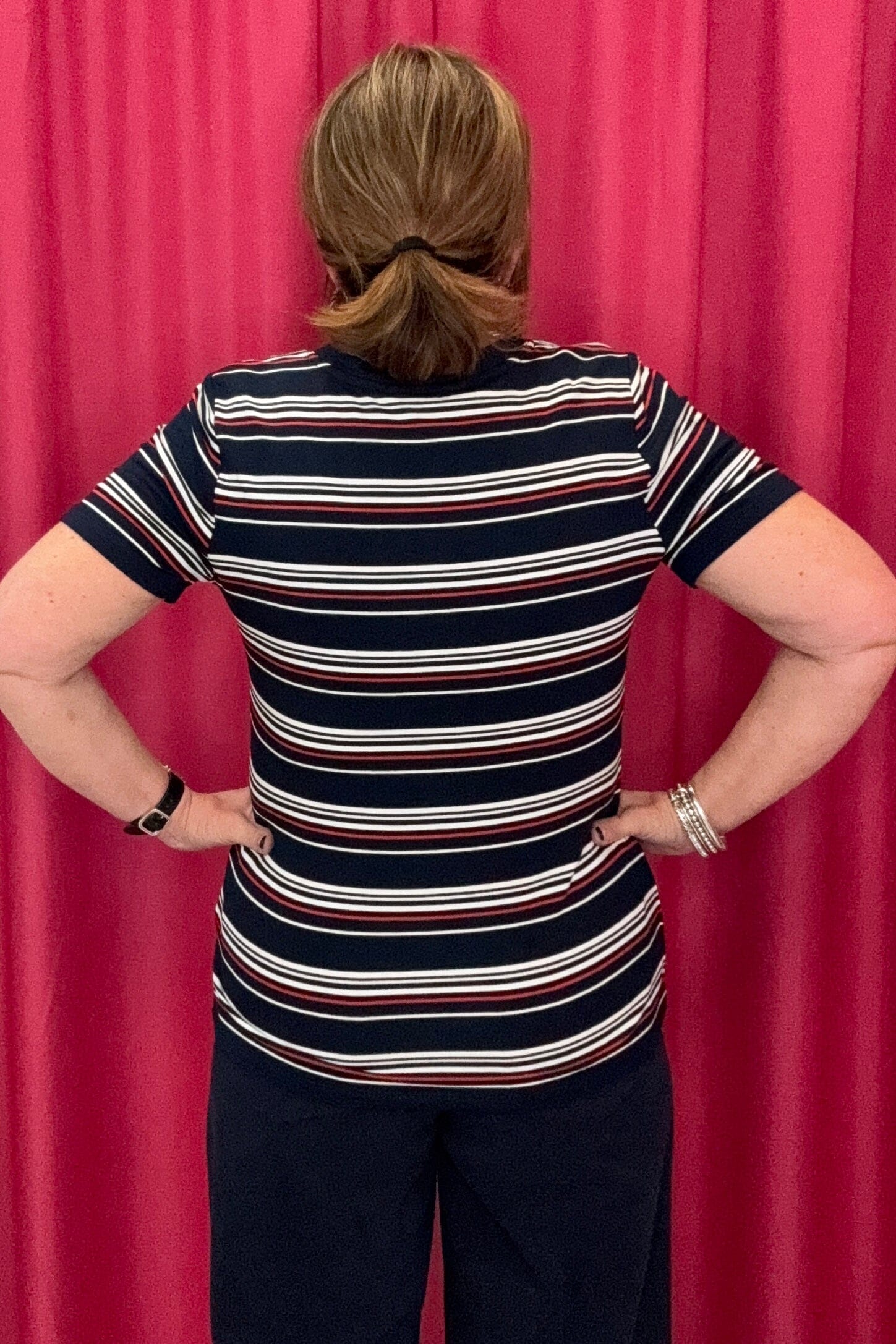 Short Sleeve V-Neck Knit Tee MISSY BASIC KNIT LIVERPOOL 