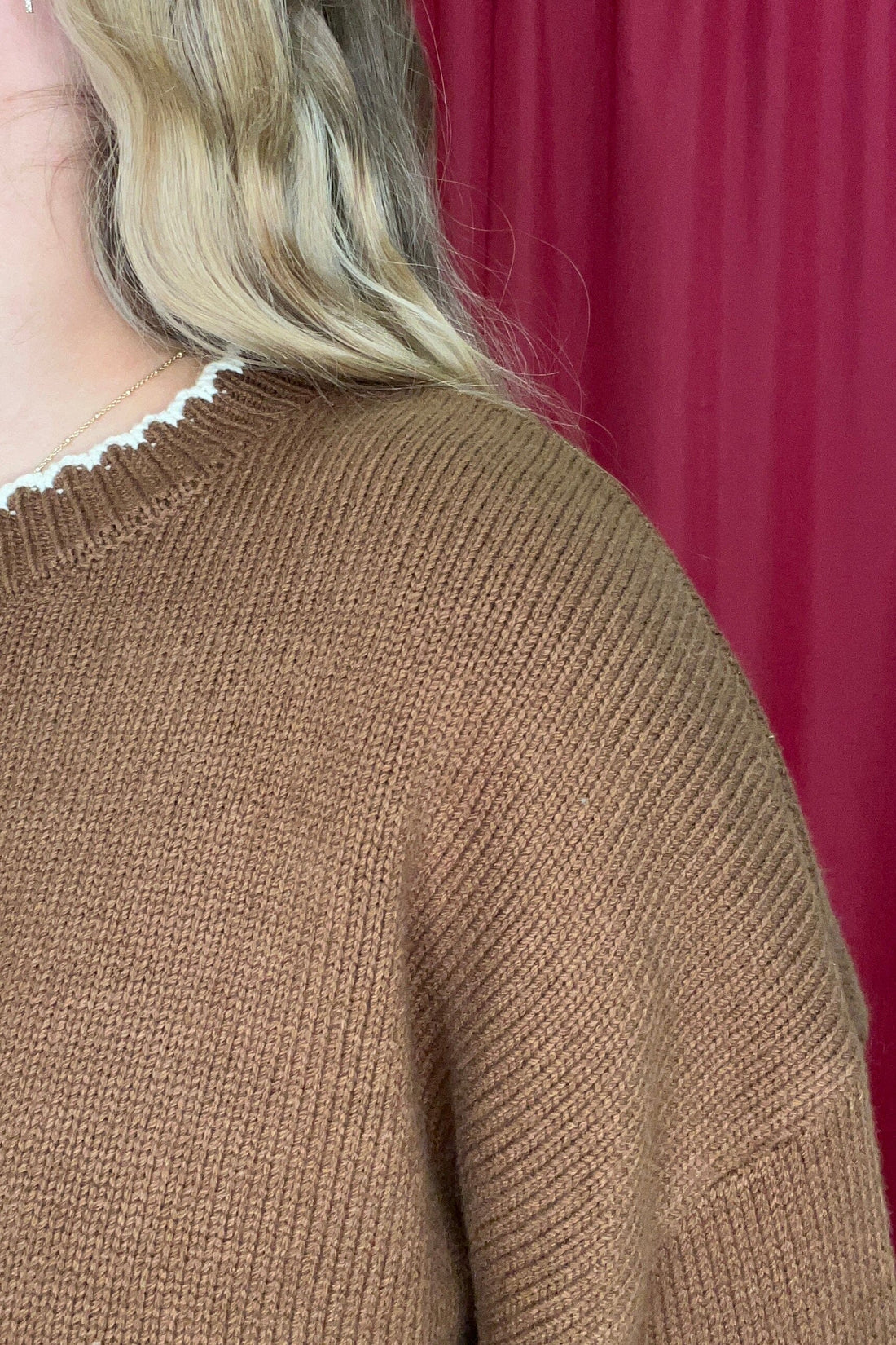 Long Sleeve Sweater w/Stitch on Hems SWEATER BLUPEPPER 
