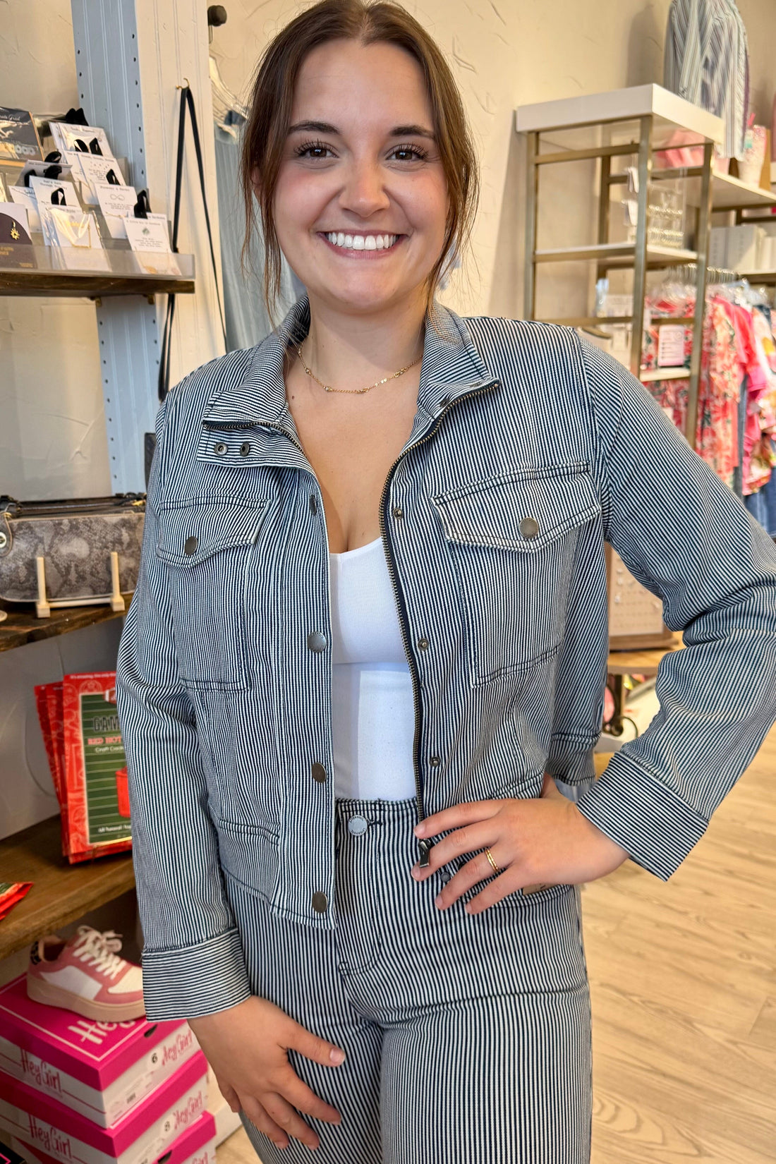 Crop Shacket w/Fray Hem JACKET LIVERPOOL 