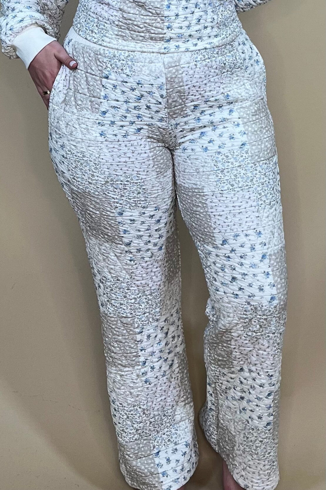 Floral Patchwork Quilted Pants BOTTOMS BLUPEPPER