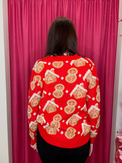 Gingerbread Print Cardigan OUTFIT COMPLETER DEAR SCARLETT 