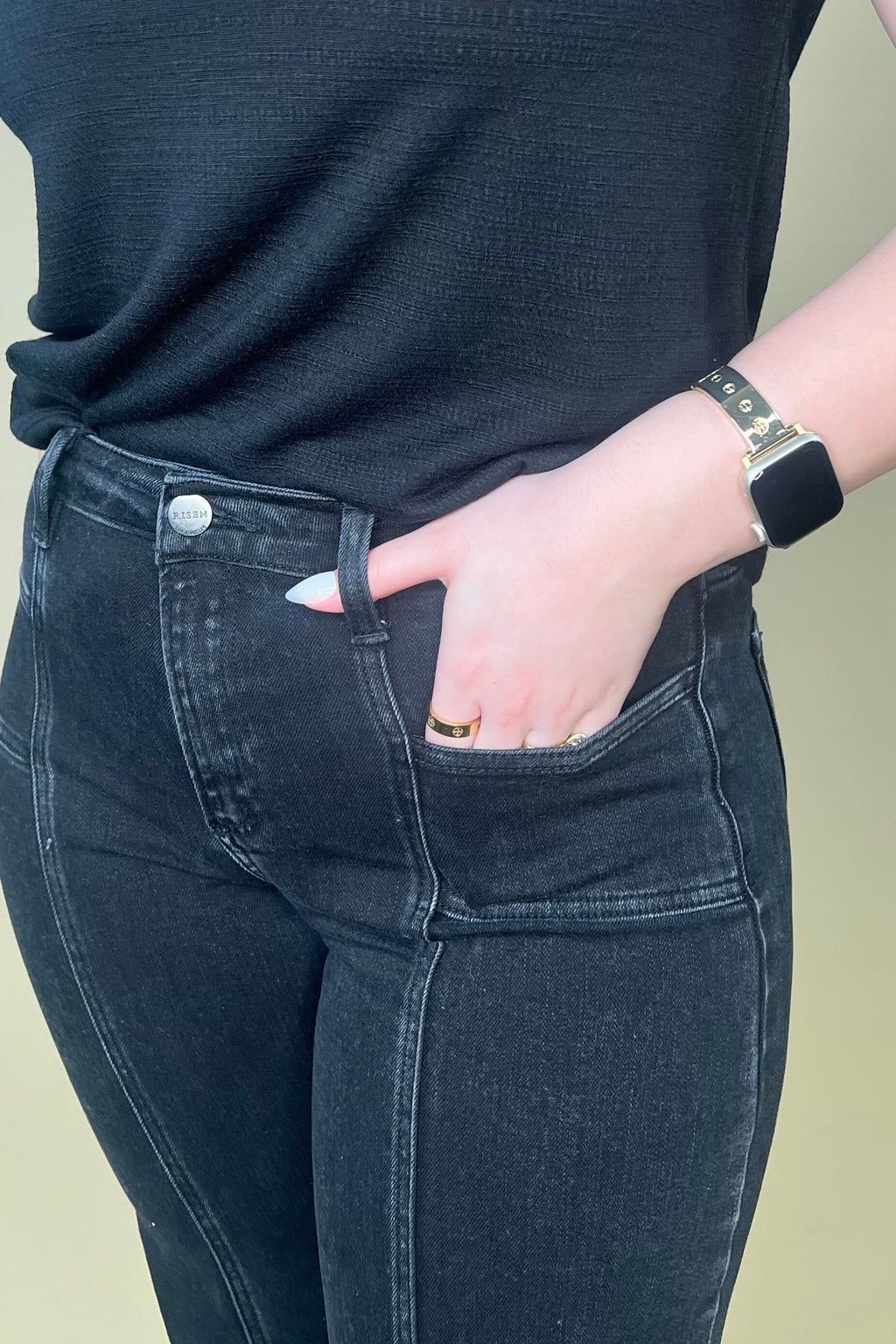 Mid Rise Wide Jeans w/Front Patch Pocket BOTTOMS RISEN 