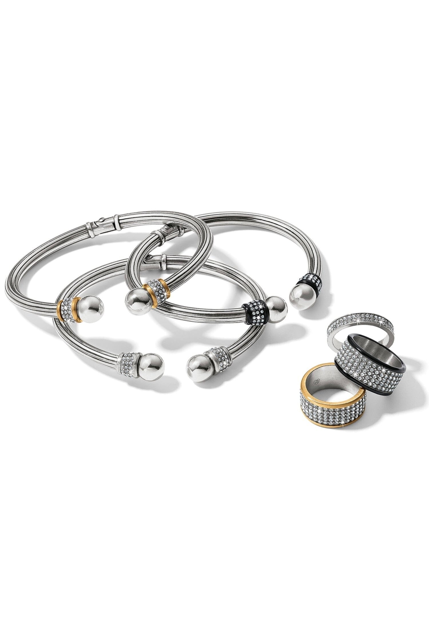 Meridian Two-Tone Open Hinged Bangle BJEWELRY Brighton Collectables 