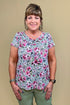 Printed Short Sleeve Cowl Neck Top MISSY TOP SPECIAL SOUTHERN LADY 