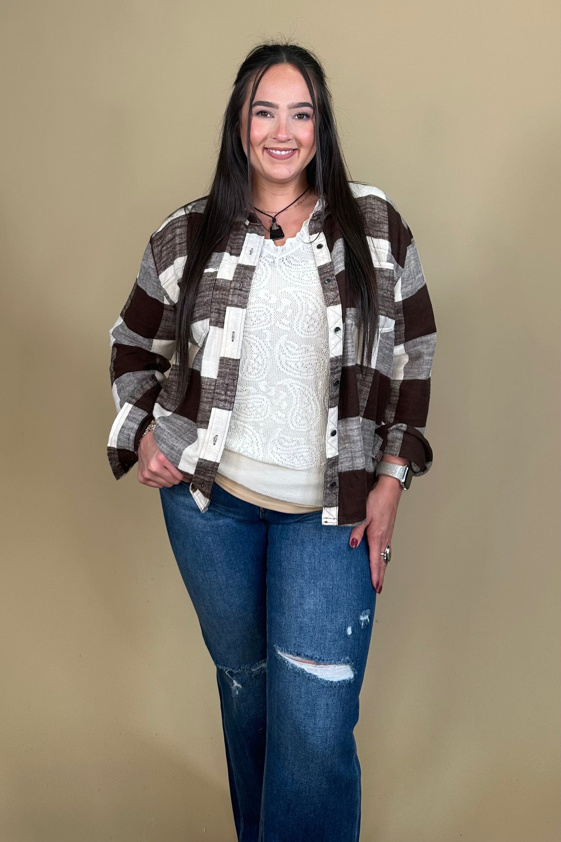 Button Down Long Sleeve Flannel OUTFIT COMPLETER:~~Unassigned~~ LOVETREE 